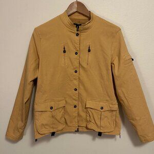 Jamie Sadock Button Up Mustard Yellow Golf Jacket, L